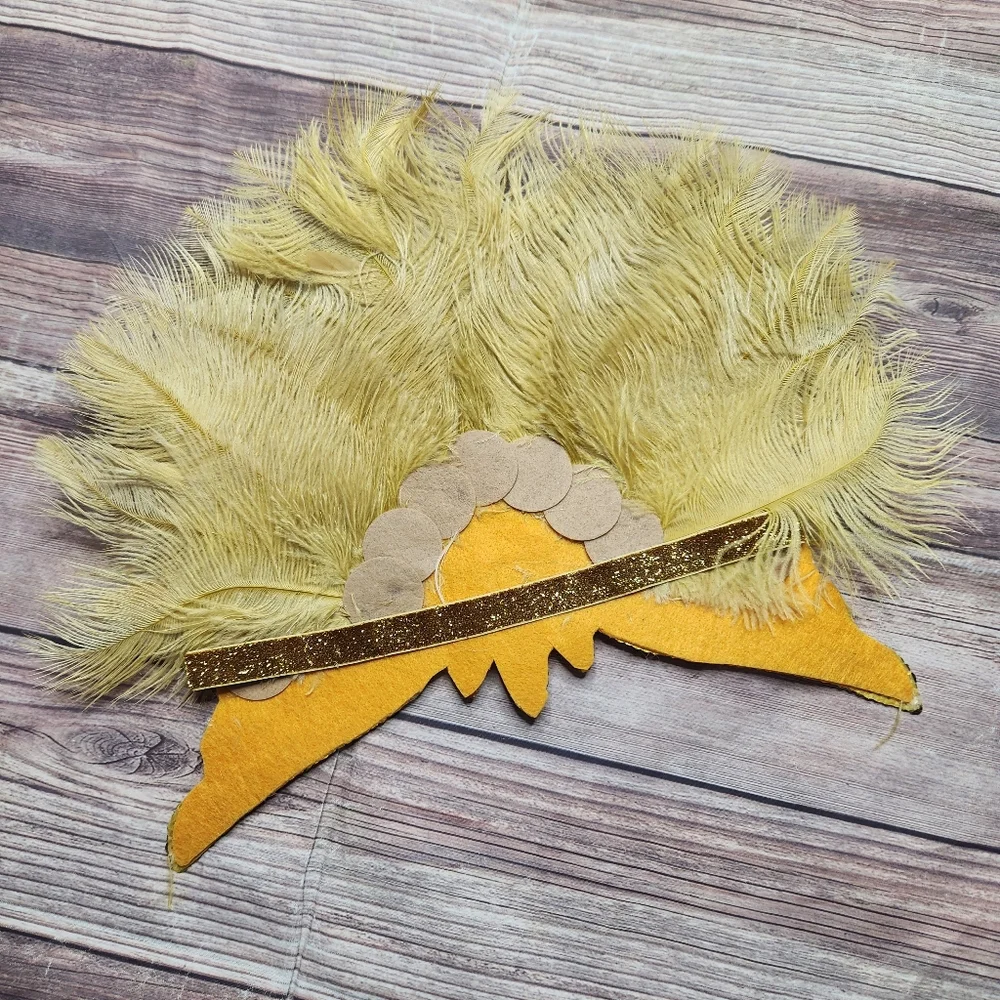 Babeyond Gold Sequin Costume Feathered Headband